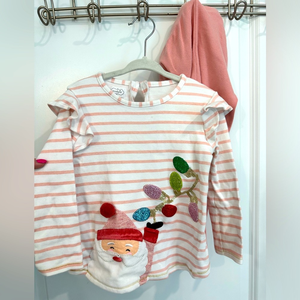 Mud Pie Girls 3T Santa Christmas Set